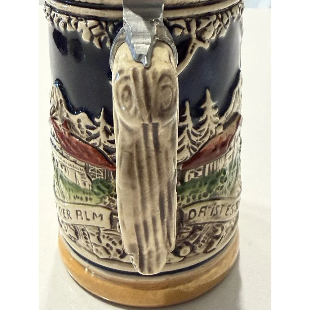 Marzi & Remy Germany Stoneware Beer Stein Auf Der Alm Pewter Lid 7